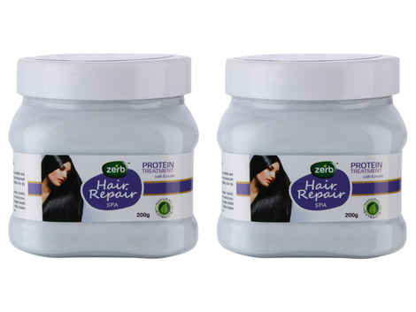 Buy Zerb Hair Repair Spa Enriched With Aloe Vera Natural Extract Protein Treatment With Keratin For Soft And Shinier Hair - Pack Of 2 - (200 g) Each - Purplle