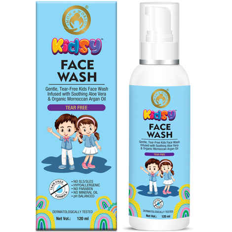 Mom & World Kids Face Wash Tear Free (120 ml) (No SLS, Paraben) - With Argan OIl, Aloevera