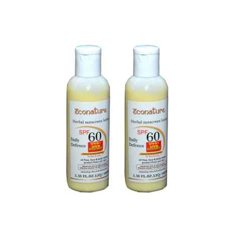 Econature Sunscreen Lotion SPF 60 UVA protection (100 ml) Pack of 2