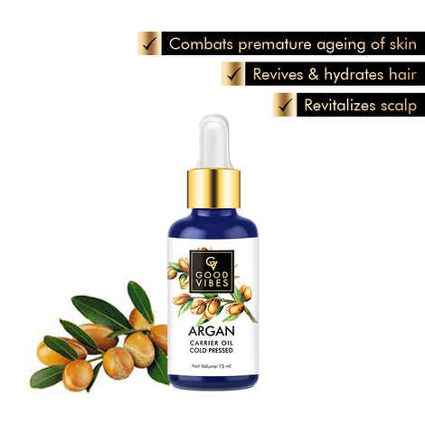 Buy Good Vibes Cold Pressed Carrier Oil - Argan (15 ml) - Purplle