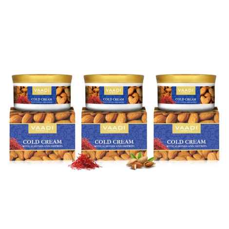 Buy Vaadi Herbals Value Pack Of 3 Cold Cream With Almond Oil, Aloe Vera & Saffron (150 g * 3) - Purplle