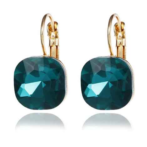 Buy Crunchy Fashion Gold Plated Fancy Green Crystal Earrings - Purplle
