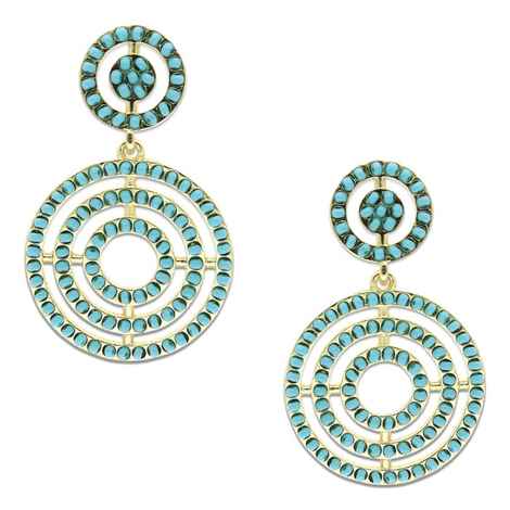 Buy Crunchy Fashion Green Beaded Hoops Earrings - Purplle