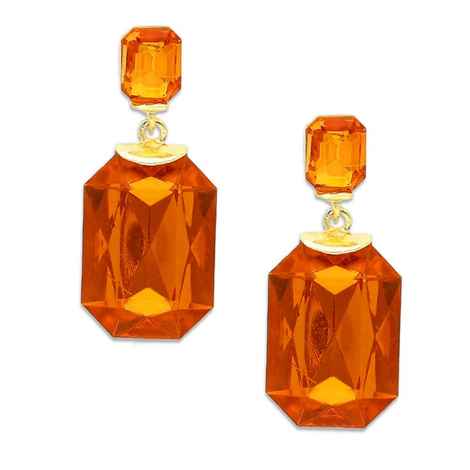 Buy Crunchy Fashion Peach Crystal Dangling Earrings - Purplle