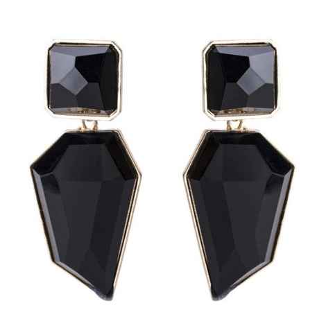 Buy Crunchy Fashion Gold Plated Black Crystals Statement Earrings - Purplle