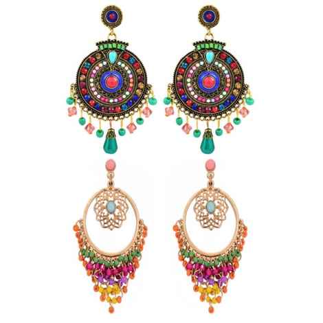 Buy Crunchy Fashion Bohemian Party Girl Black Dangle Earring - Purplle