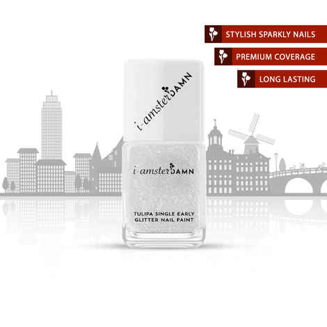 I-AmsterDAMN Nail Paint, Glitter, Silver, Tulipa Single Early - Tenderness of Tulipa Botanical (7 ml)