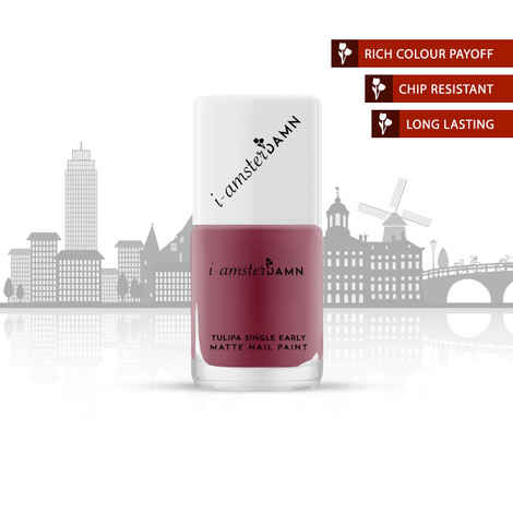 Buy I-AmsterDAMN Nail Paint, Matte, Maroon, Tulipa Single Early - Modesty of Tulipa Single Early (7 ml) - Purplle