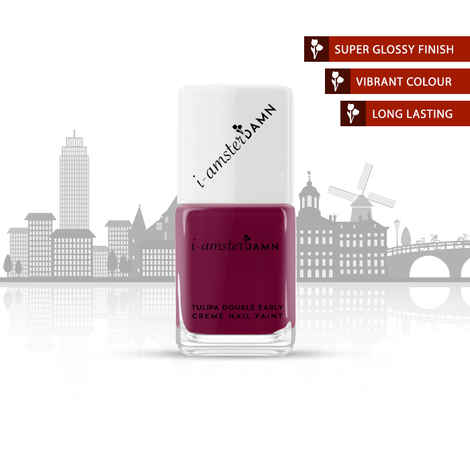 I-AmsterDAMN Nail Paint, Creme, Red, Tulipa Double Early - Modesty of Tulipa Double Early (7 ml)