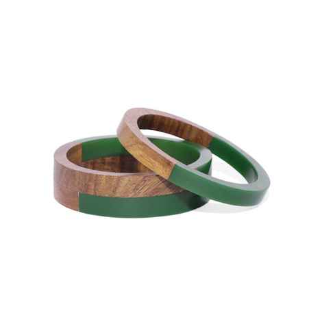 Buy Golden Peacock Handcrafted Sheesham Mis-Match Bangle Set of 2 - Purplle