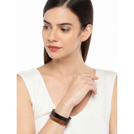 Buy Golden Peacock Handcrafted Sheesham Black-Brown Bangle - Purplle