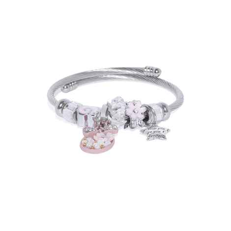 Buy Golden Peacock Light Pink Flower Shape Bracelet - Purplle