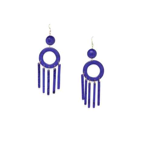 Buy Golden Peacock Purple Resin Tassel Earring - Purplle