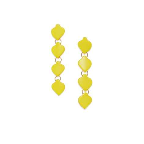 Buy Golden Peacock Yellow Resin Heart Shaped Earring - Purplle