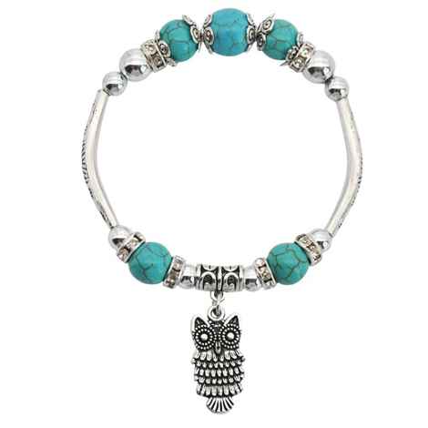 Buy Sukkhi Aqua Blue Dazzling OWL Beads Rhodium Plated Bracelet for Women - BC80713 - Purplle