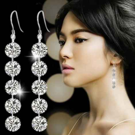 Buy Sukkhi Amazing Crystals from Swarovski Drop Down Platinum Plated Drop Earring Women and Girls - Purplle