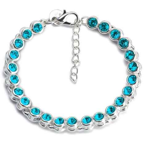 Buy Sukkhi Lavish Rhodium Plated Aqua Blue Bracelet For Women - BC80708 - Purplle