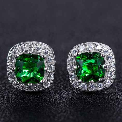 Buy Sukkhi Gorgeous Square Green Crystal Stone Rhodium Plated Earring For Women - E80765 - Purplle