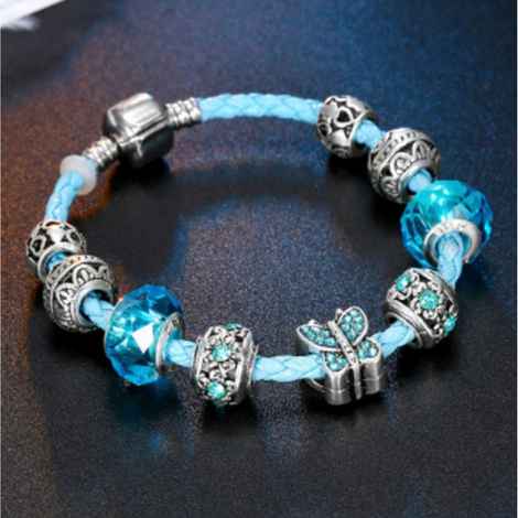 Buy Sukkhi Exclusive Crystal Stone Rhodium Plated Aqua Blue Bracelet For Women - BC80803 - Purplle