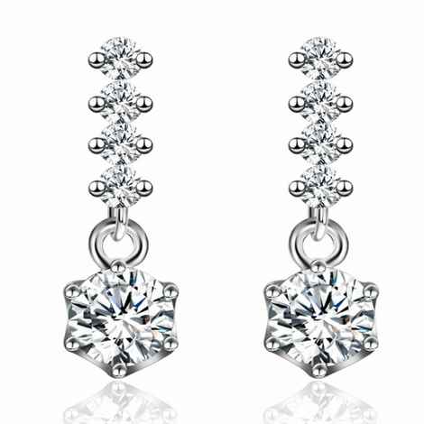 Buy Sukkhi Sleek Crystal Stone Rhodium Plated Earring For Women - E80758 - Purplle