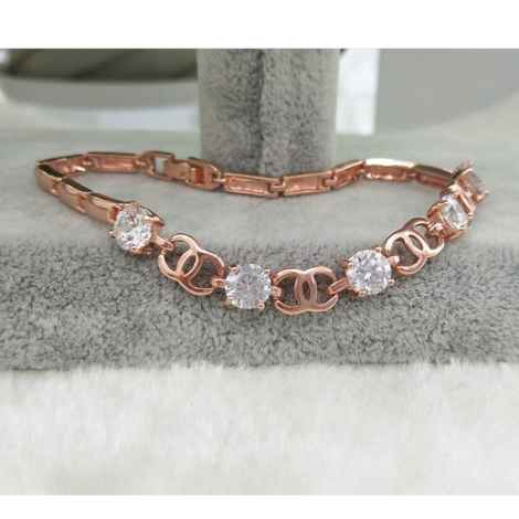 Buy Sukkhi Graceful Cubic Zirconia Pink Gold Plated Bracelet For Women - BC80817 - Purplle