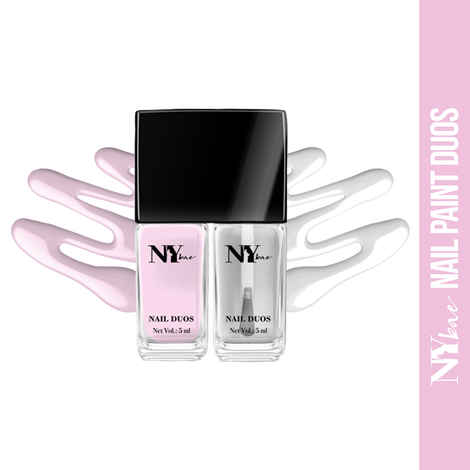 NY Bae Nail Paint Duos, Creme, Pink - Spumoni Date with Mattifying Top Coat (5 ml + 5 ml)