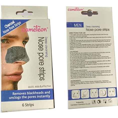 Cameleon Deep cleansing Charcoal nose strips for Men (6 strips)