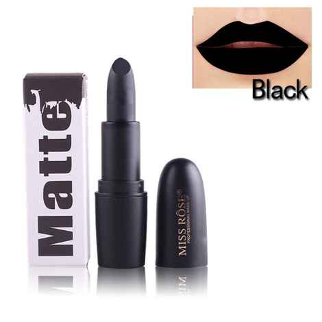 Miss Rose Matte Makeup Lipstick Waterproof Black (3.4 g)