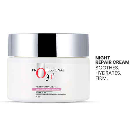 Buy O3+ Night Repair Cream Brightening & Glow Boosting Dermal Zone (50 gm) - Purplle
