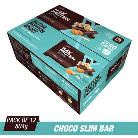 Buy RiteBite Max Protein Active Choco Slim Bars (804 g) Pack of 12 (67 g x 12) - Purplle