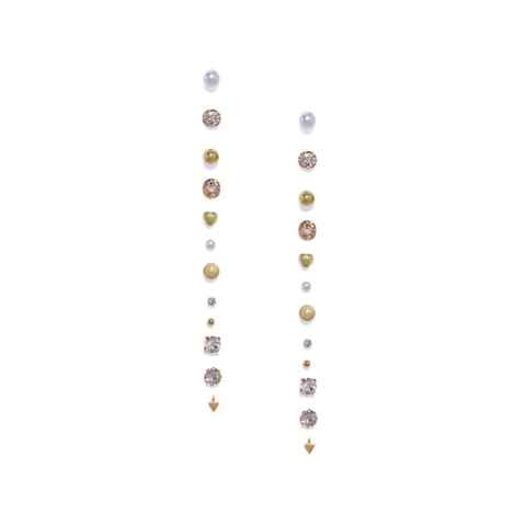 Buy Golden Peacock Gold Plated Stud Earing (Set of 12 pair) - Purplle