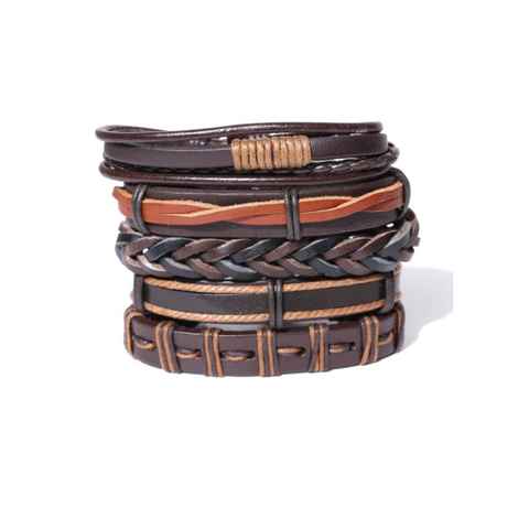 Buy Golden Peacock Unisex Set of 5 Coffee Brown Bracelets - Purplle