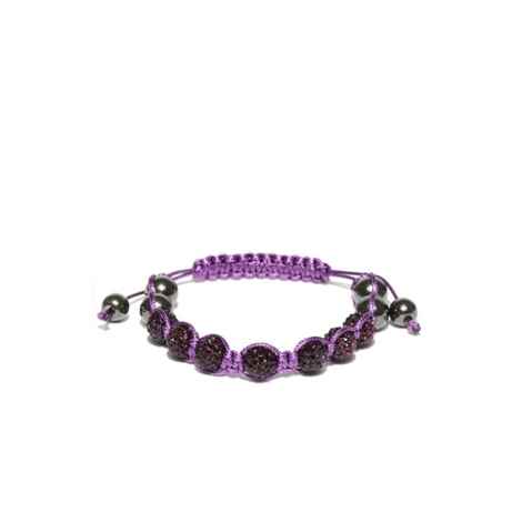 Buy Golden Peacock Purple Beaded Macrame Bracelet - Purplle