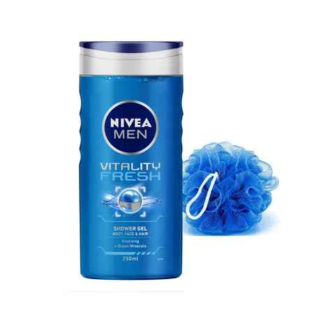 Nivea Men Vitality Fresh Shower Gel With Free Loofah (250 ml)