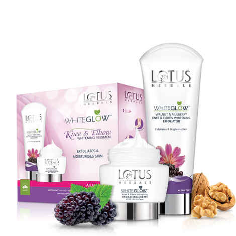 Buy Lotus Herbals Whiteglow Knee & Elbow Whitening Regimen (Exfoliator & Moisturising Cream) - Purplle