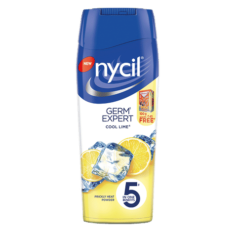 Nycil Cool Lime, Prickly Heat Powder (150 g) (Free Glucon-D Orange 100gm Worth Rs 41)