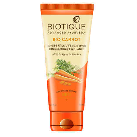 Biotique Bio Carrot Ultra Soothing Face Lotion 40+ SPF UVA/UVB Sunscreen (50 ml)