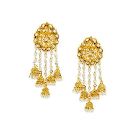 Buy Crunchy Fashion Bahubali Style Jhumka Earrings - Purplle