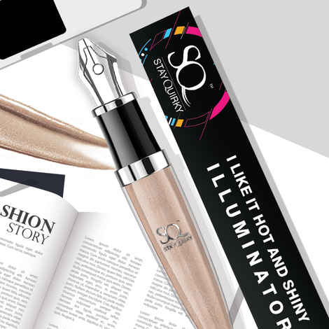 Stay Quirky Highlighter & Illuminator Bronze I Like It Hot & Shiny|Shimmer| Long Lasting| Lightweight| Blendable| Intense Pigment - Gimme a Kiss 6 (4 ml)