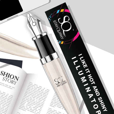 Stay Quirky Highlighter & Illuminator Silver I Like It Hot & Shiny|Shimmer| Long Lasting| Lightweight| Blendable| Intense Pigment - High on Nudism 7 (4 ml)