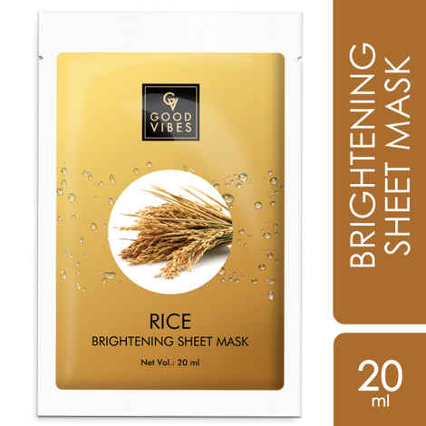 Buy Good Vibes Brightening Sheet Mask - Rice (20 ml) - Purplle