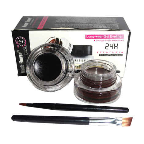 Music Flower Long Lasting Smudge Proof Gel Eyeliner (Black and Brown)