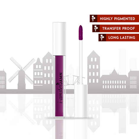 I-AmsterDAMN Liquid Lipstick, Matte, Purple, Tulipa Triumph - Pretty Passionale 46 (3 ml)