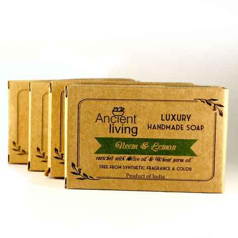 Buy Ancient Living Neem & Lemon Luxury Handmade Soap (100 g) Set Of 4 - Purplle