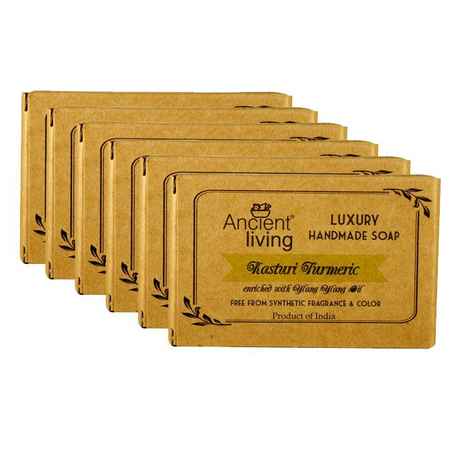 Buy Ancient Living Kasthuri Handmade Soap (100 g) Set Of 6 - Purplle