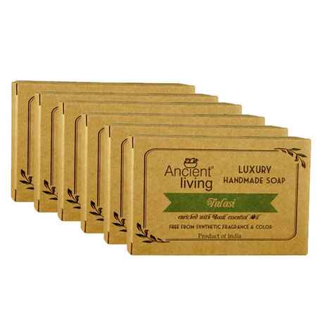 Buy Ancient Living Tulasi Handmade Soap (100 g) Set Of 6 - Purplle