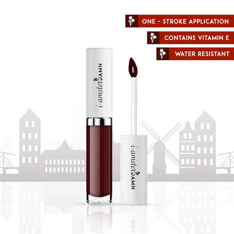 I-AmsterDAMN Liquid Lipstick, Matte, Red, Tulips for Perfect Love - Burgundy Perfect Match 11 (3.7 ml)