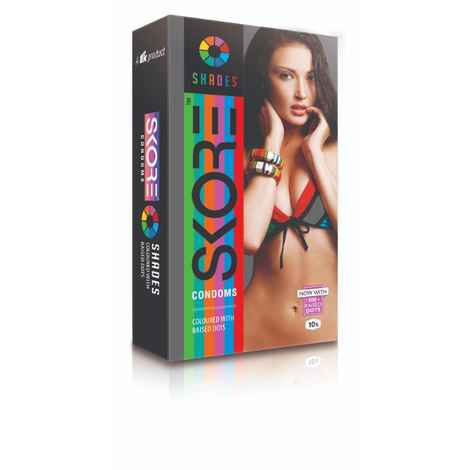 Buy Skore Shades Assorted Coloured and Dotted Condoms 20s - Purplle