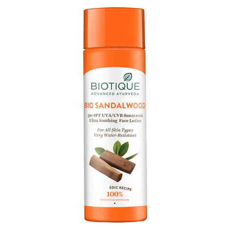 Biotique Bio Sandalwood Ultra Soothing Face Lotion 50+ SPF UVA/UVB Sunscreen (190 ml)