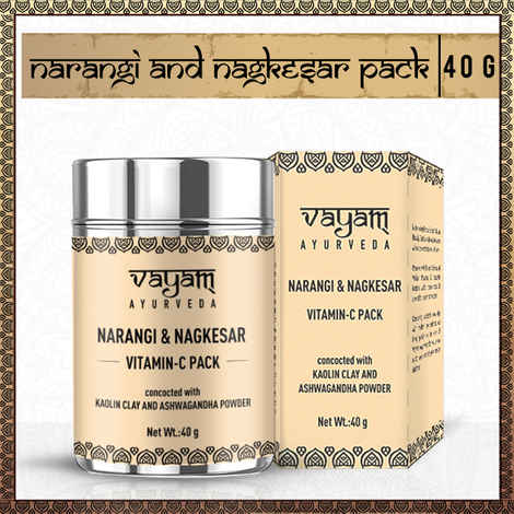 Buy Vayam Ayurveda Narangi & Nagkesar Vitamin C Face Pack concocted with Kaolin Clay and Ashwagandha Powder (40 g) | Ayurvedic | Natural | Herbal | Pure | Sulphate free | Paraben Free - Purplle